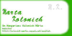 marta kolonich business card